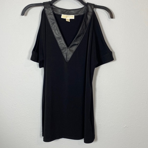 Michael Kors Cold Shoulder Black Top - Picture 2 of 9